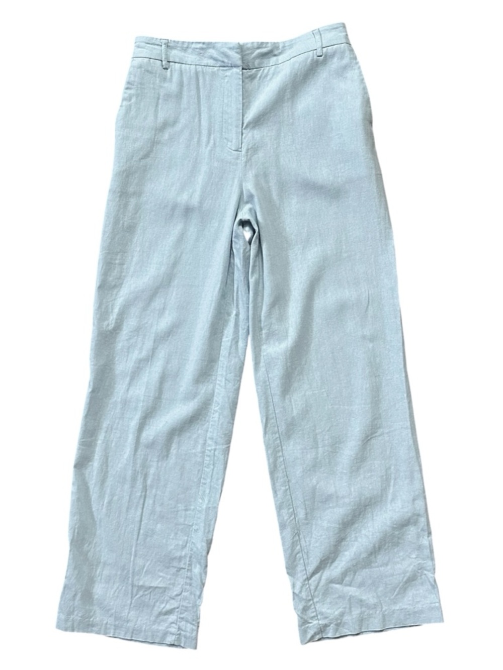 Rachel Zoe Linen Blend Wide Leg High Rise Pants Blue Size 4